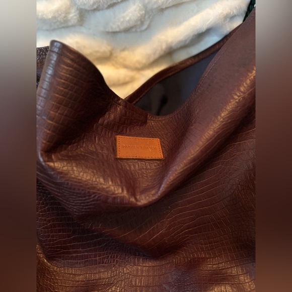 Parker Thatch XL Jane Slouch Bag in Burgundy/Crocodile Print - Picture 14 of 14